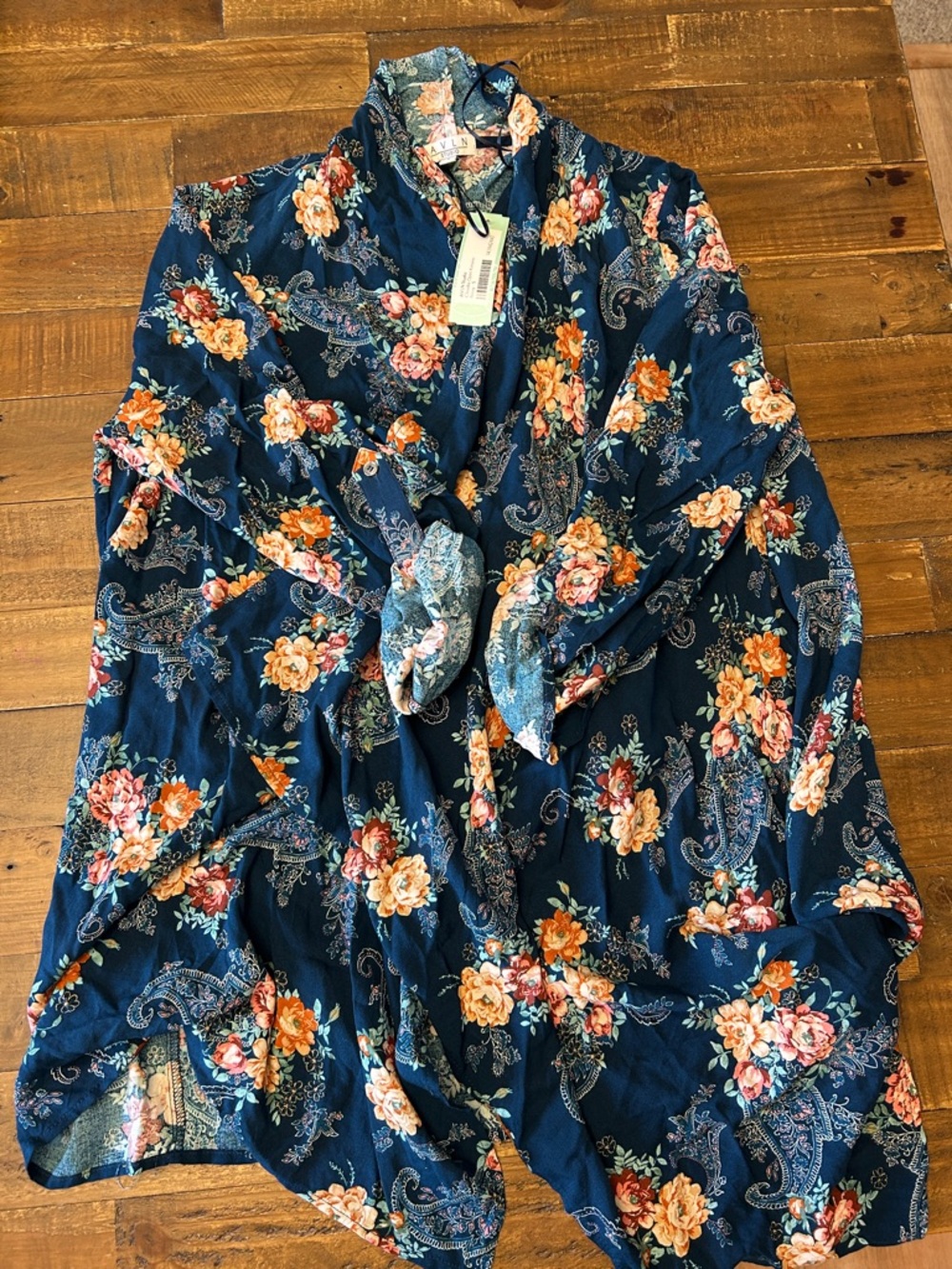 Floral Paisley Navy Tunic Top - Lightweight Women's Tunic